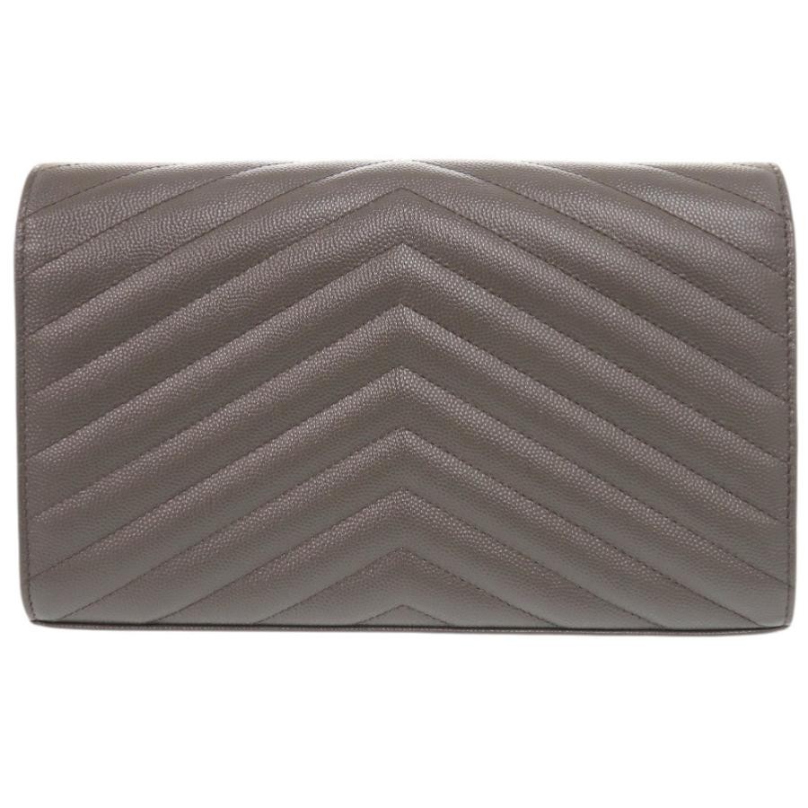 SAINT LAURENT Bag: Cassandra 377828 Gray W22.5H14D4cm w/dust bag strap;