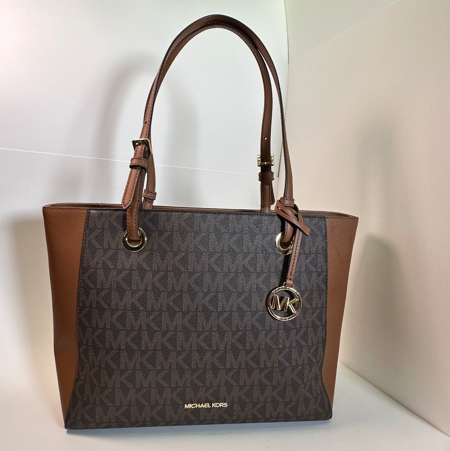 Michael Kors Purse WALSH Brown Luggage MSRP $298.00 NWT SKU 38R4GWAT2B Tote Bag