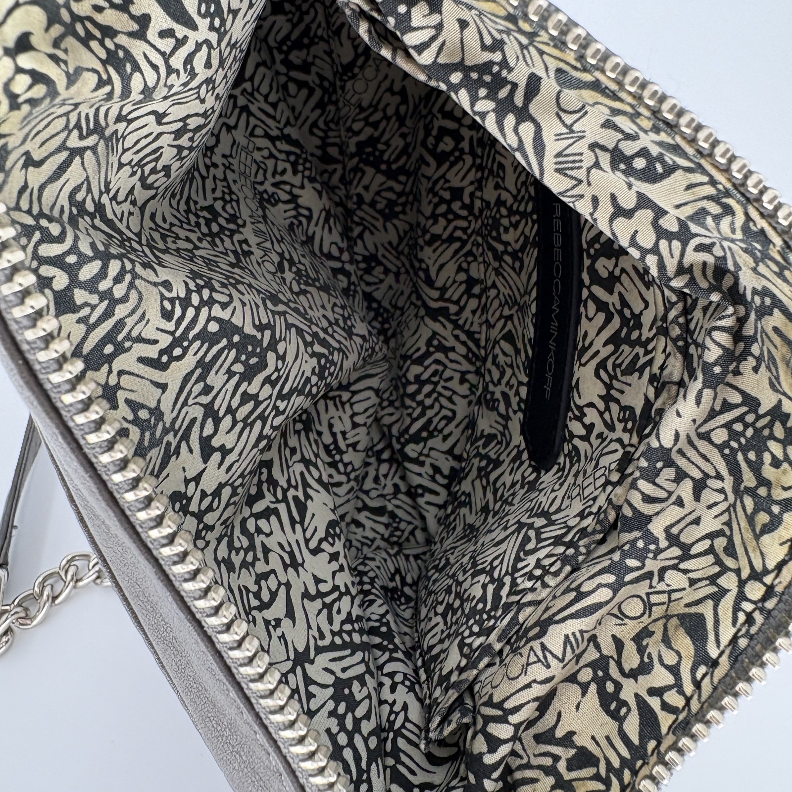 Rebecca Minkoff Charcoal Grey Leather Mini MAC Crossbody Bag Silver Hardware
