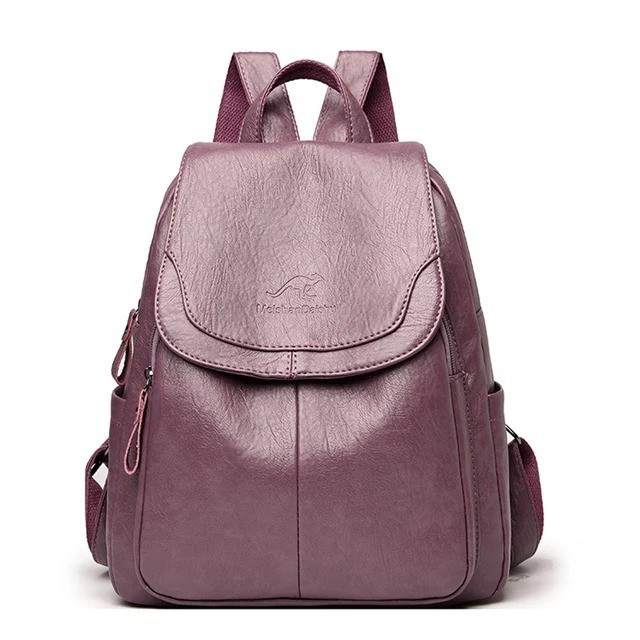 Anti-theft Soft Leather Backpack Women Vintage Shoulder Bag Ladies High Capacity