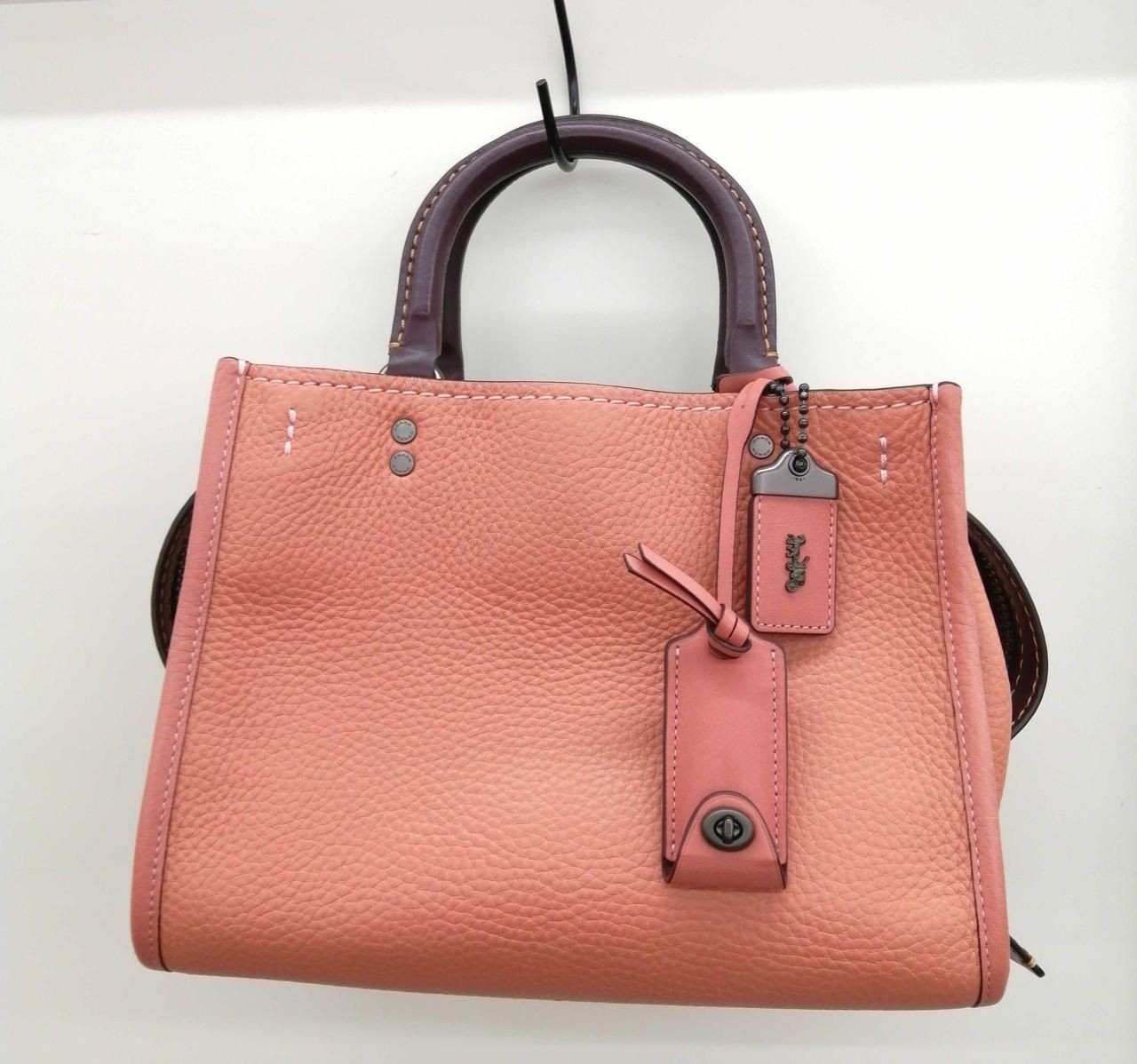 Auth COACH 1941 Rogue 25 Melon Pink Glovetanned Leather Satchel Bag 54535 Rare