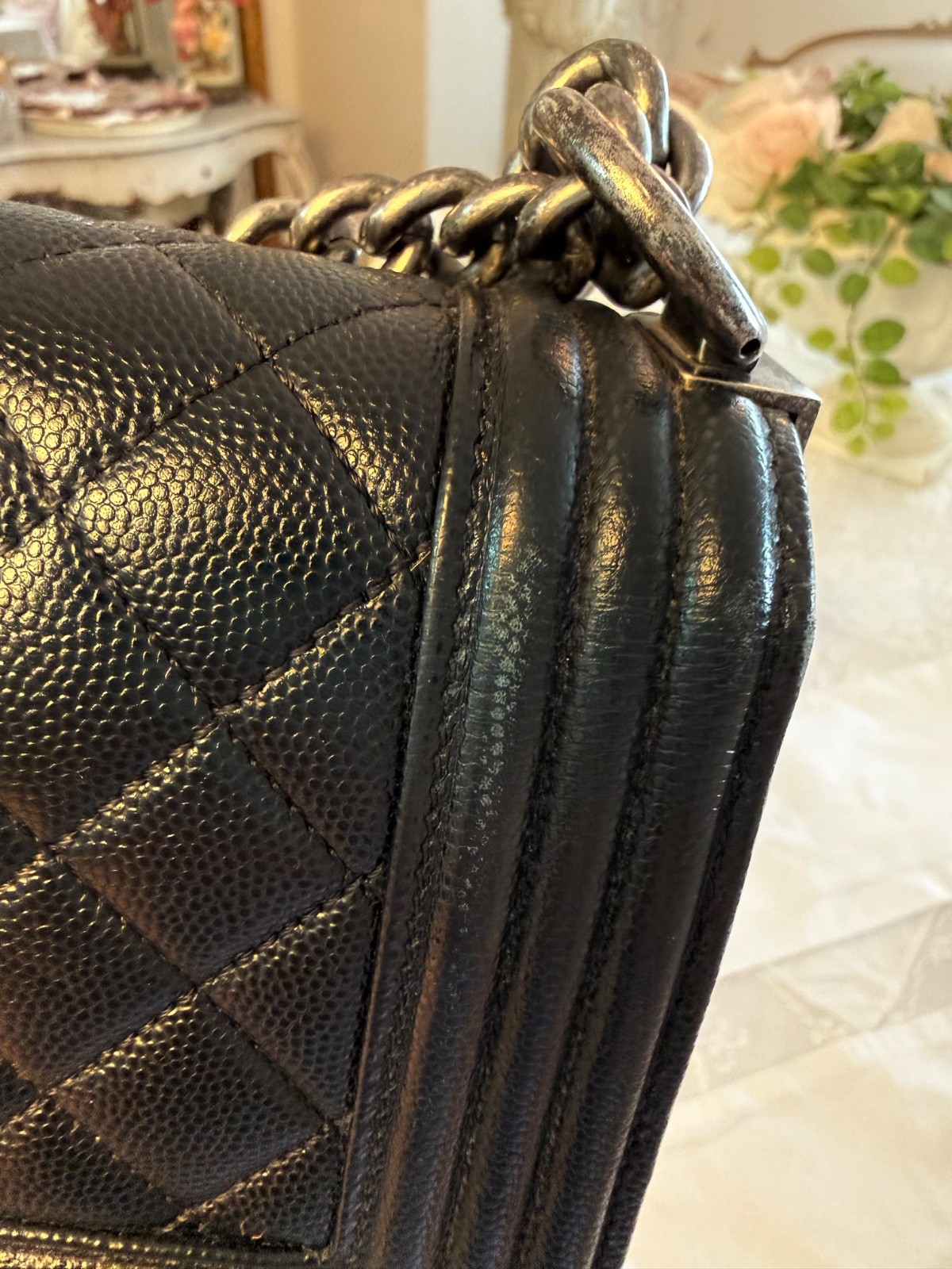 CHANEL Small Le Boy Caviar Quilted Leather Flap Bag Black 2018-2019 Karl