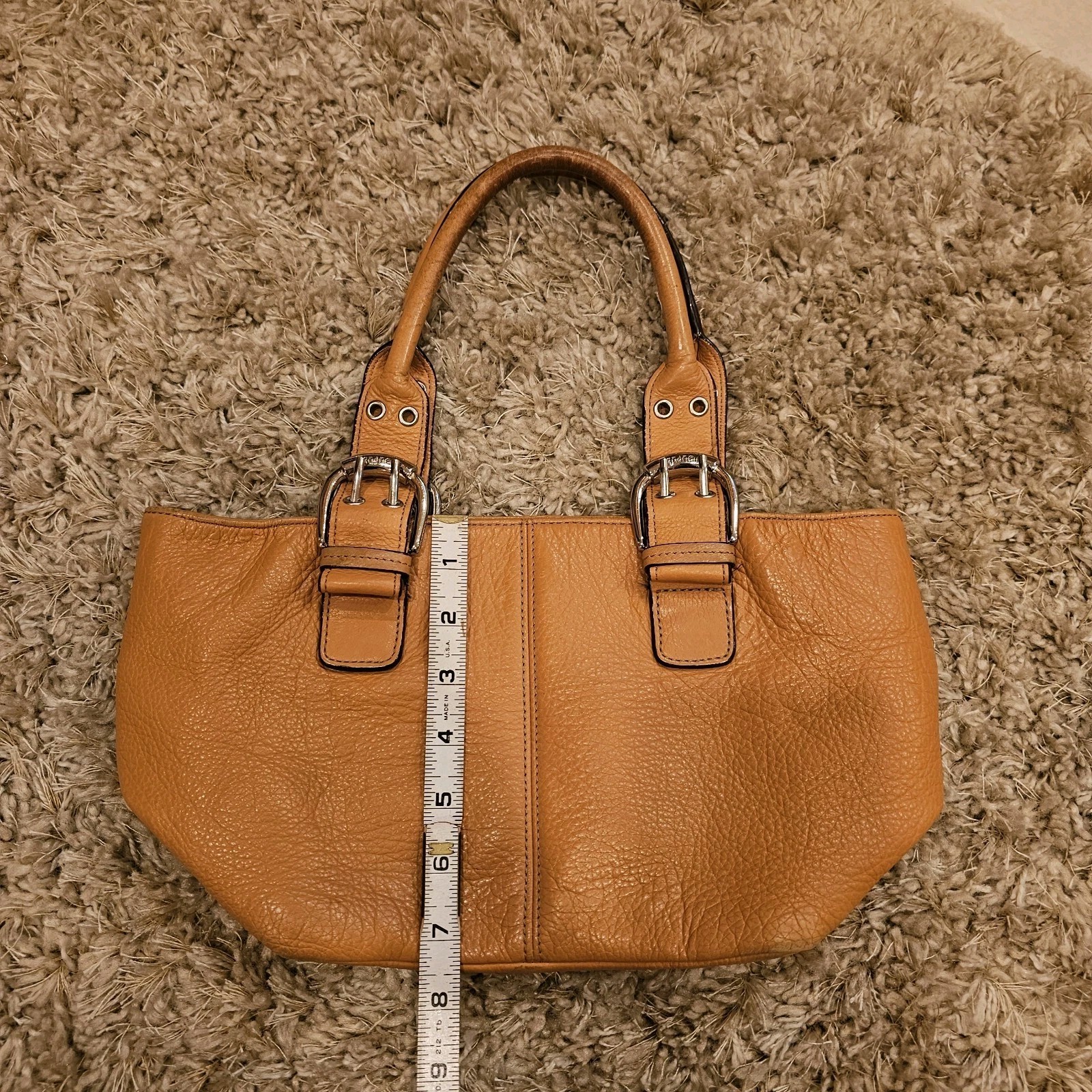 Vintage Y2k Tignanello Tan Pebble Leather Bucket Purse B85
