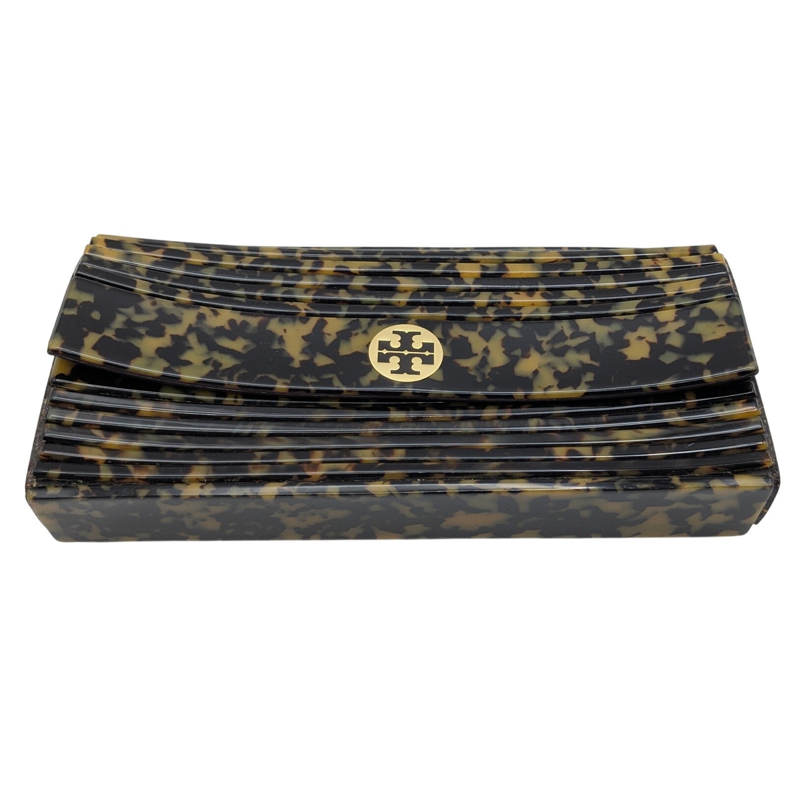 Tory Burch Tortoiseshell Acrylic Resin Plastic Clutch Bag Purse *READ