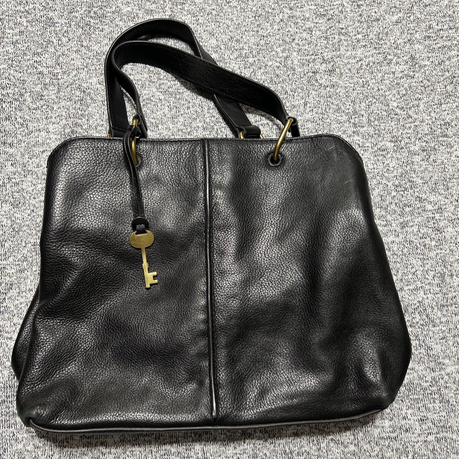 Fossil Lane Satchel Black Leather Women’s Handbag Purse