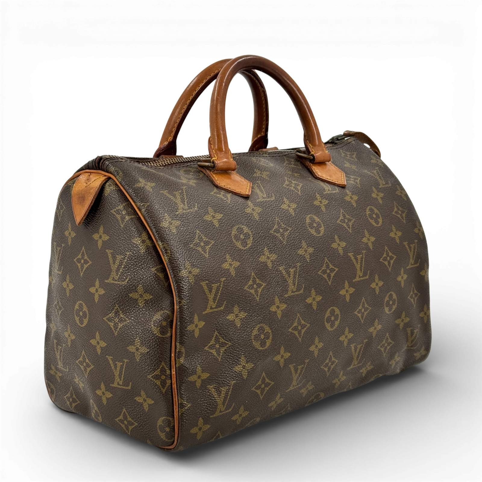 Auth LOUIS VUITTON Speedy 30 Monogram Canvas Brown Top Handle Boston Bag M41526