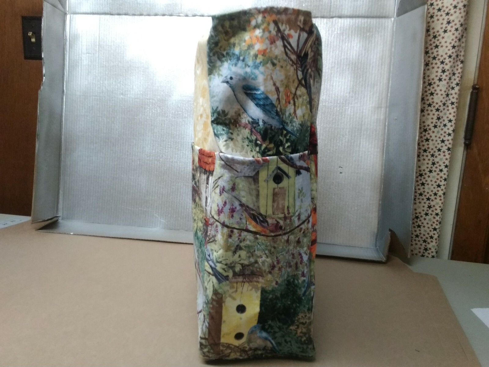 Birdhouse Birds Garden Wildlife Flowers Large Purse/Project Bag Handmade 14×16