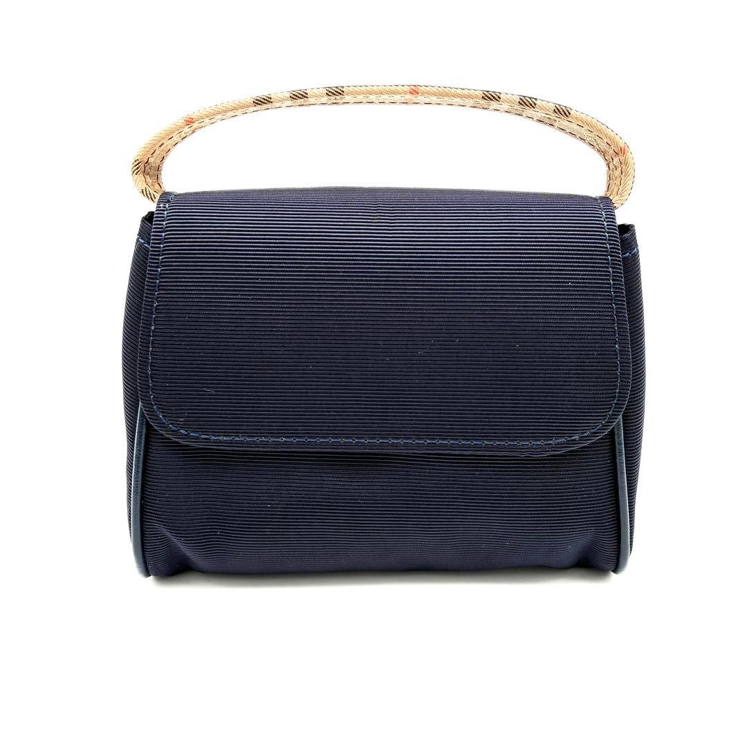 BURBERRY Handbag Nova check Navy Vintage Authentic From Japan