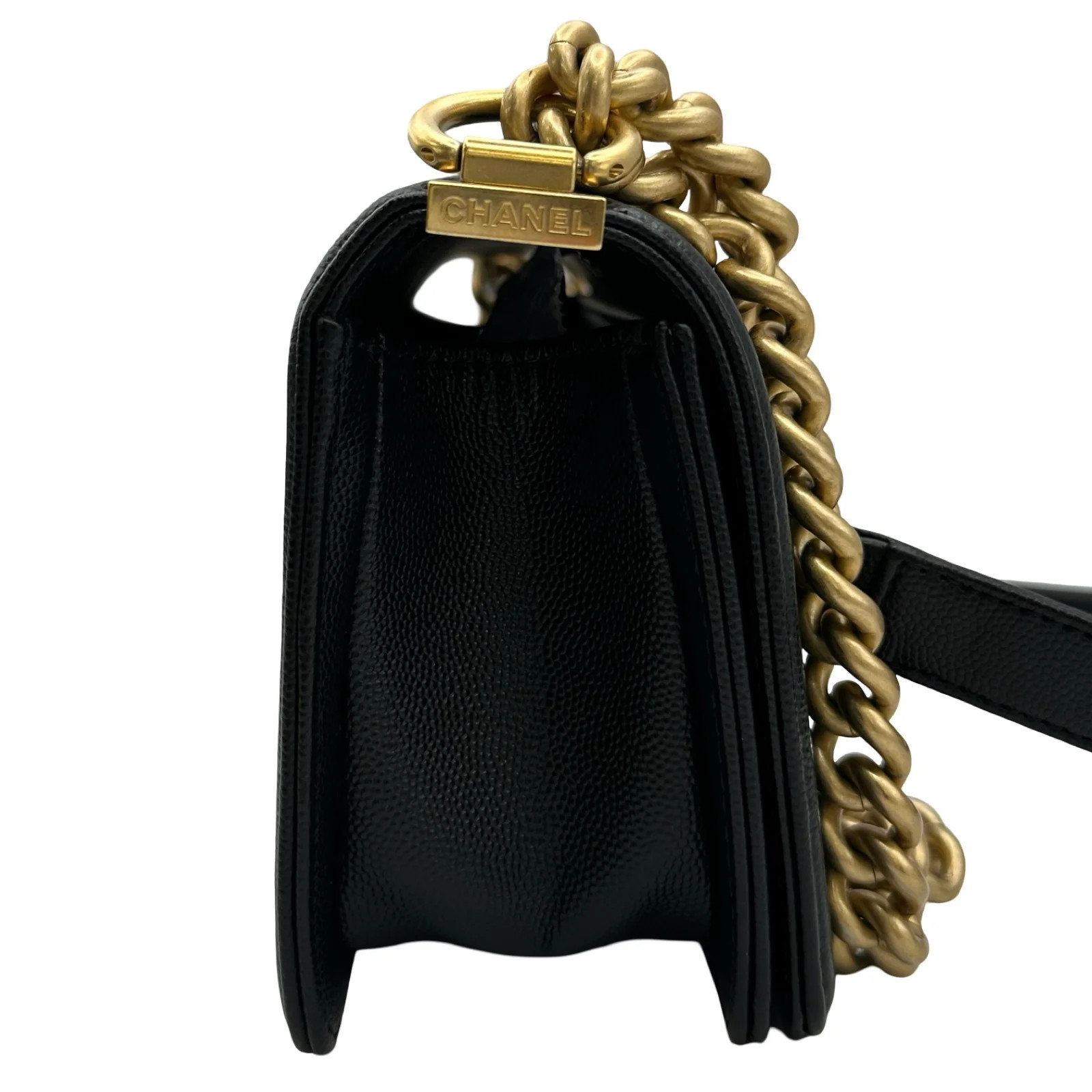 CHANEL Boy Bag 20 Black Caviarskin Shoulder Bag A67085 #OKB6879