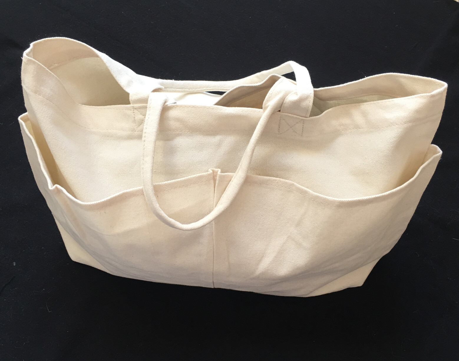 Large Cotton Canvas Shopping Tote Bag / Shoulder bag ( 19 x 11.75 x 4.5 in )B-71