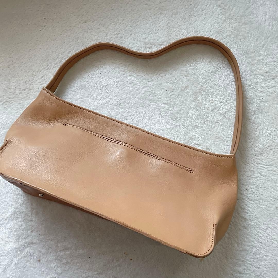 MARGARET HOWELL IDEA Shoulder Bag Camel Leather Logo Pockets Pre-owned JAPAN