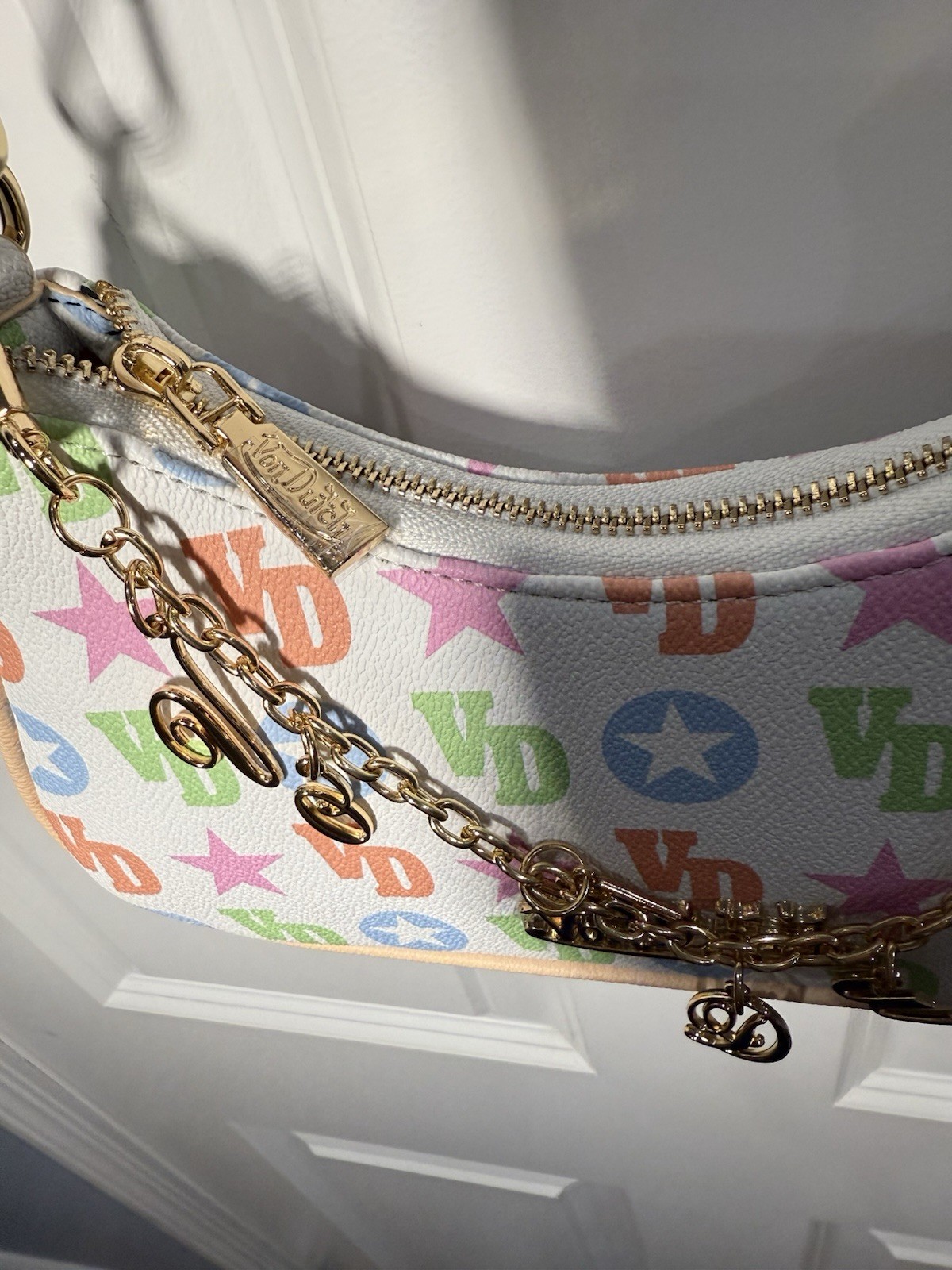 Von Dutch Mini Shoulder Bag Purse White Monogram Y2K 2000s Womens New