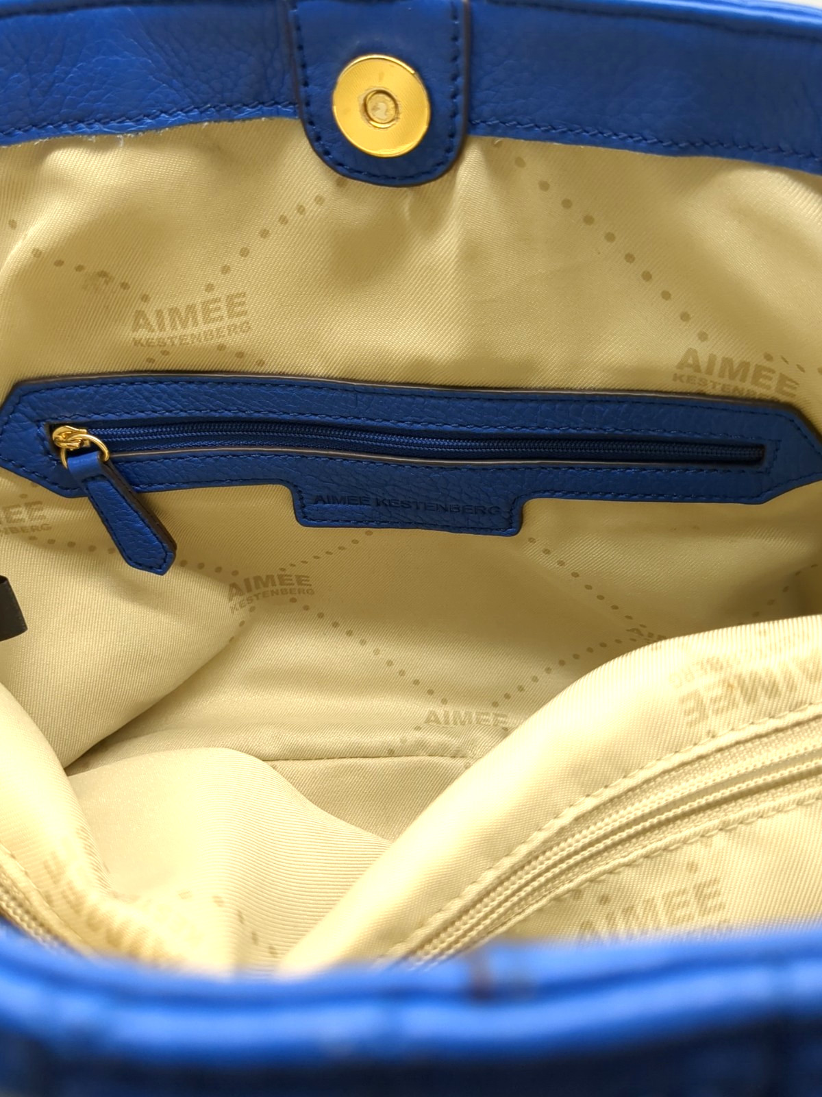 Aimee Kestenberg Dani Quilted Blue Leather Satchel Shoulder Bag