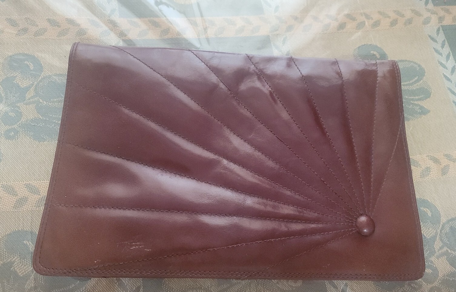 JORDAN MARSH VTG 80s Large Leather Clutch Bag Made in Italy-see descriptions