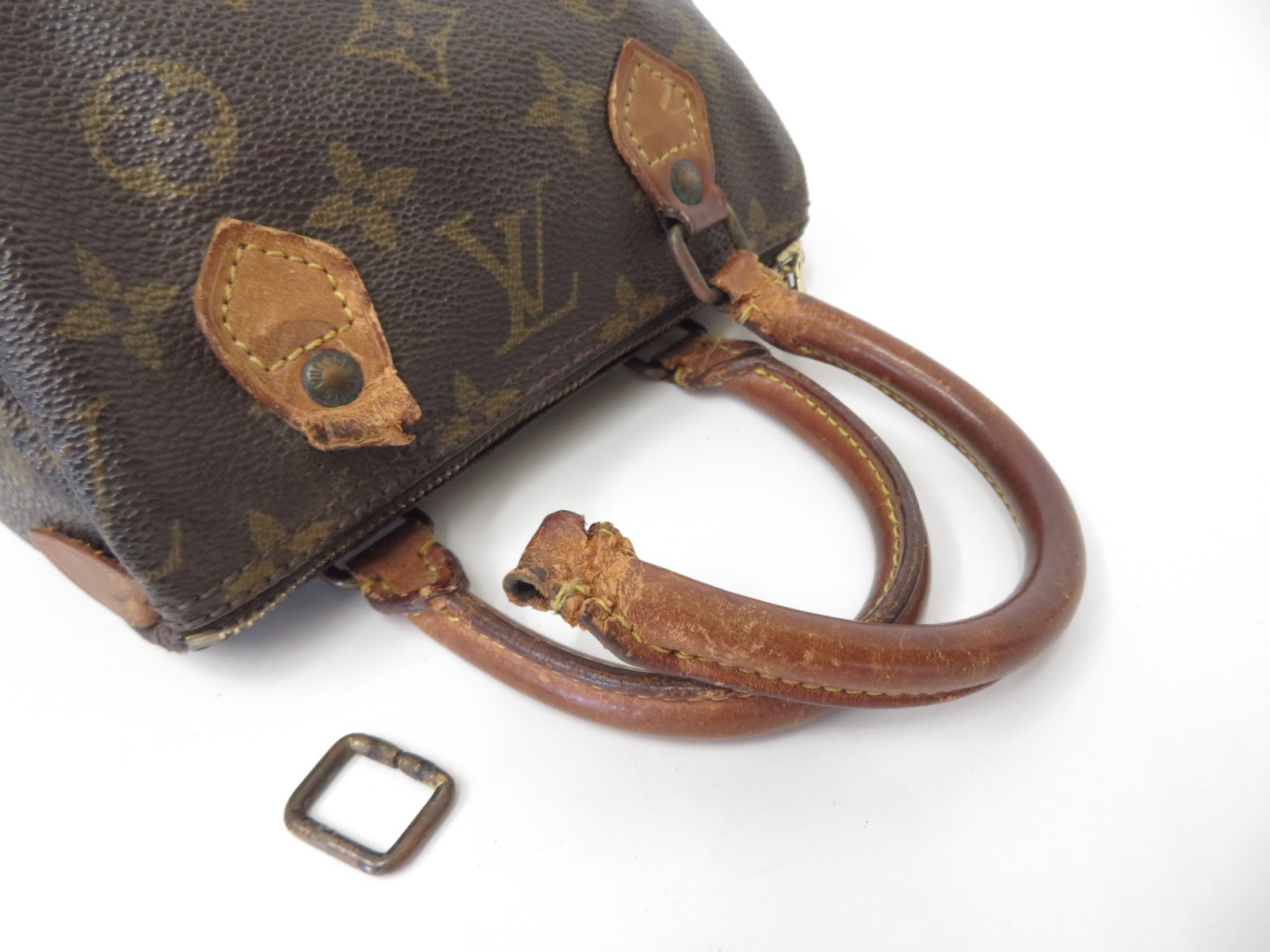 Authentic Louis Vuitton Monogram Mini Speedy Hand Bag F#53916