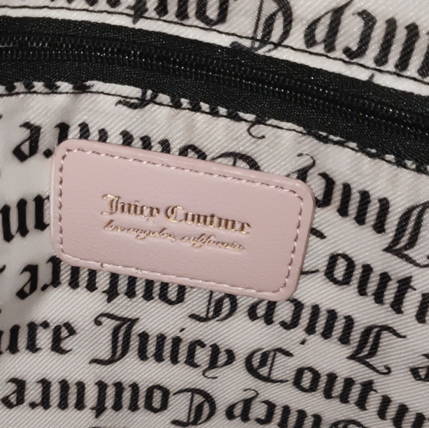 Juicy Couture White Pink Logo Heart Mini Backpack Pouch Gold Zip Pockets
