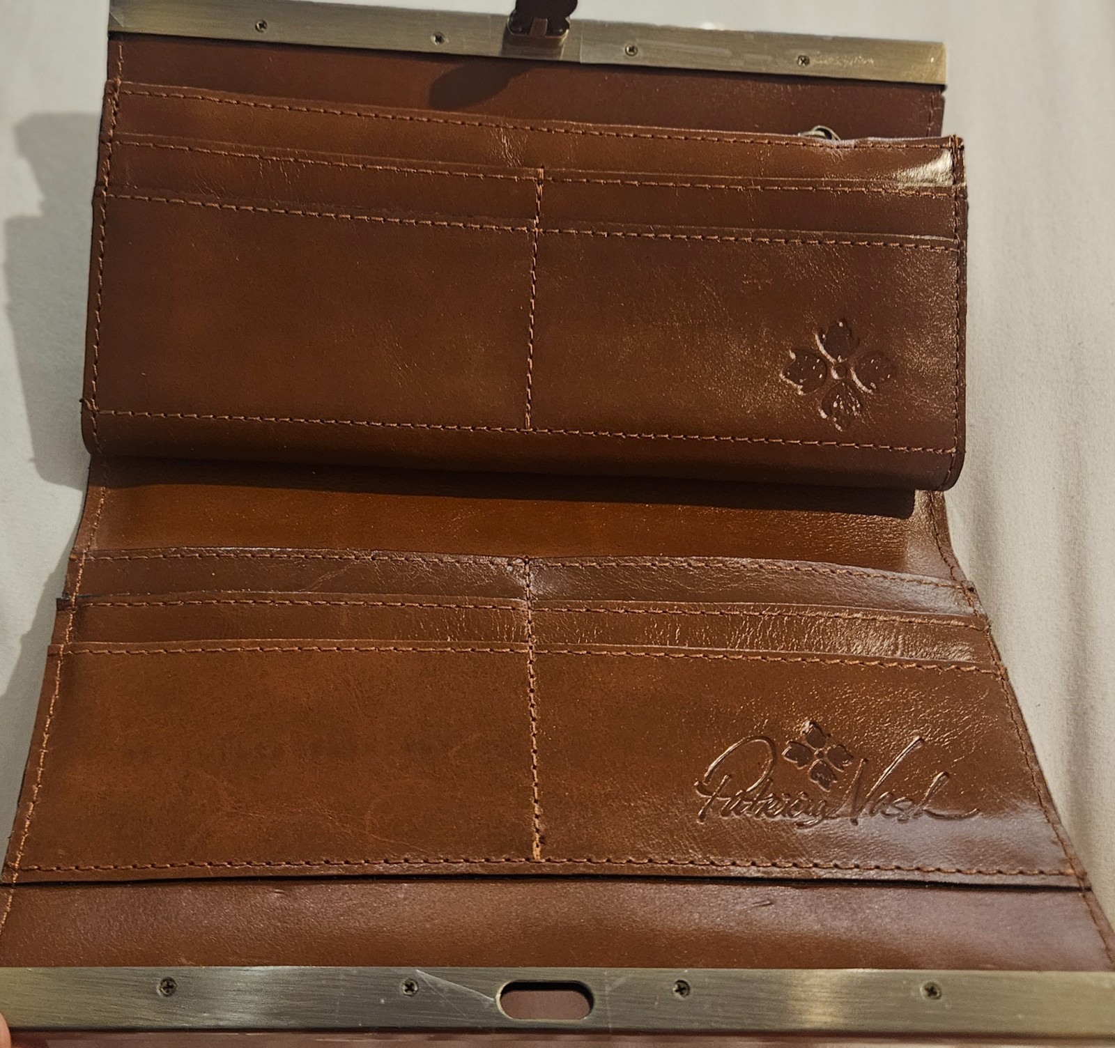 Parltricia Nash Cauchy Antique Rose Leather Frame Wallet