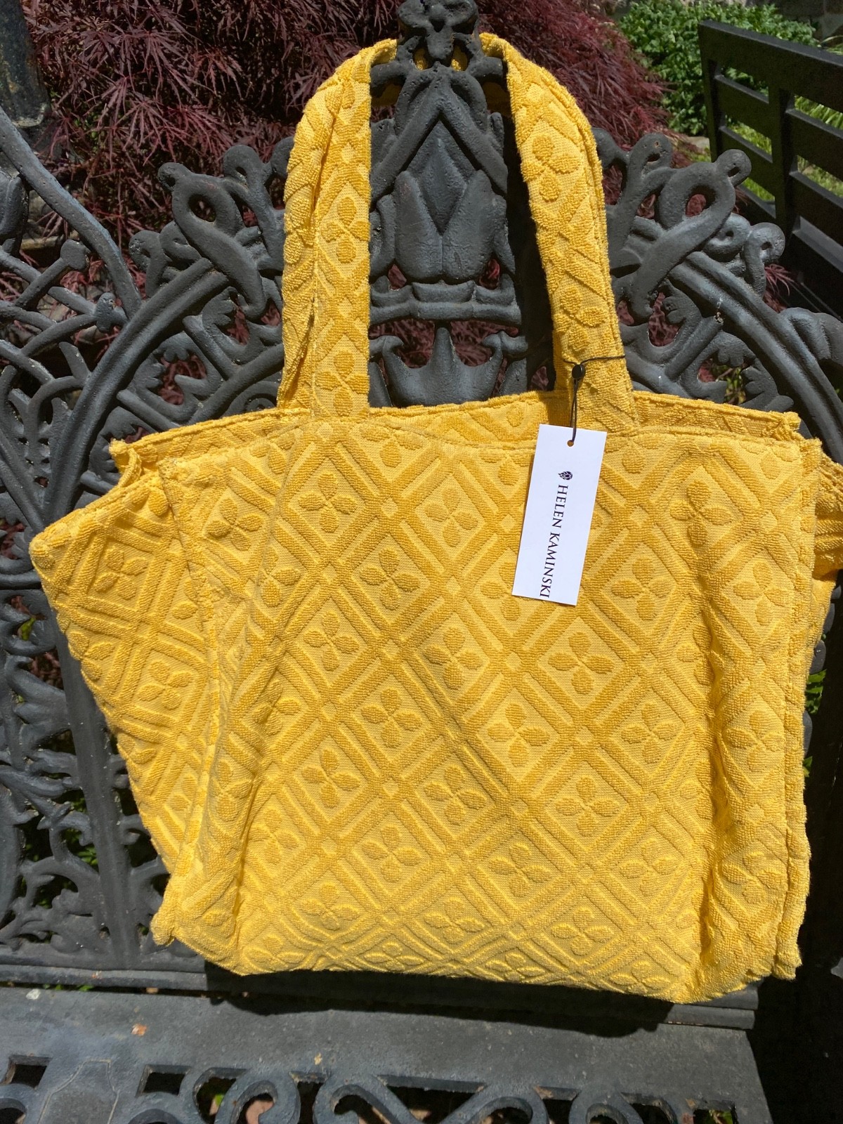HELEN KAMINSKI ROCAMAR TERRY TOTE NEW/TAG MEDALLION