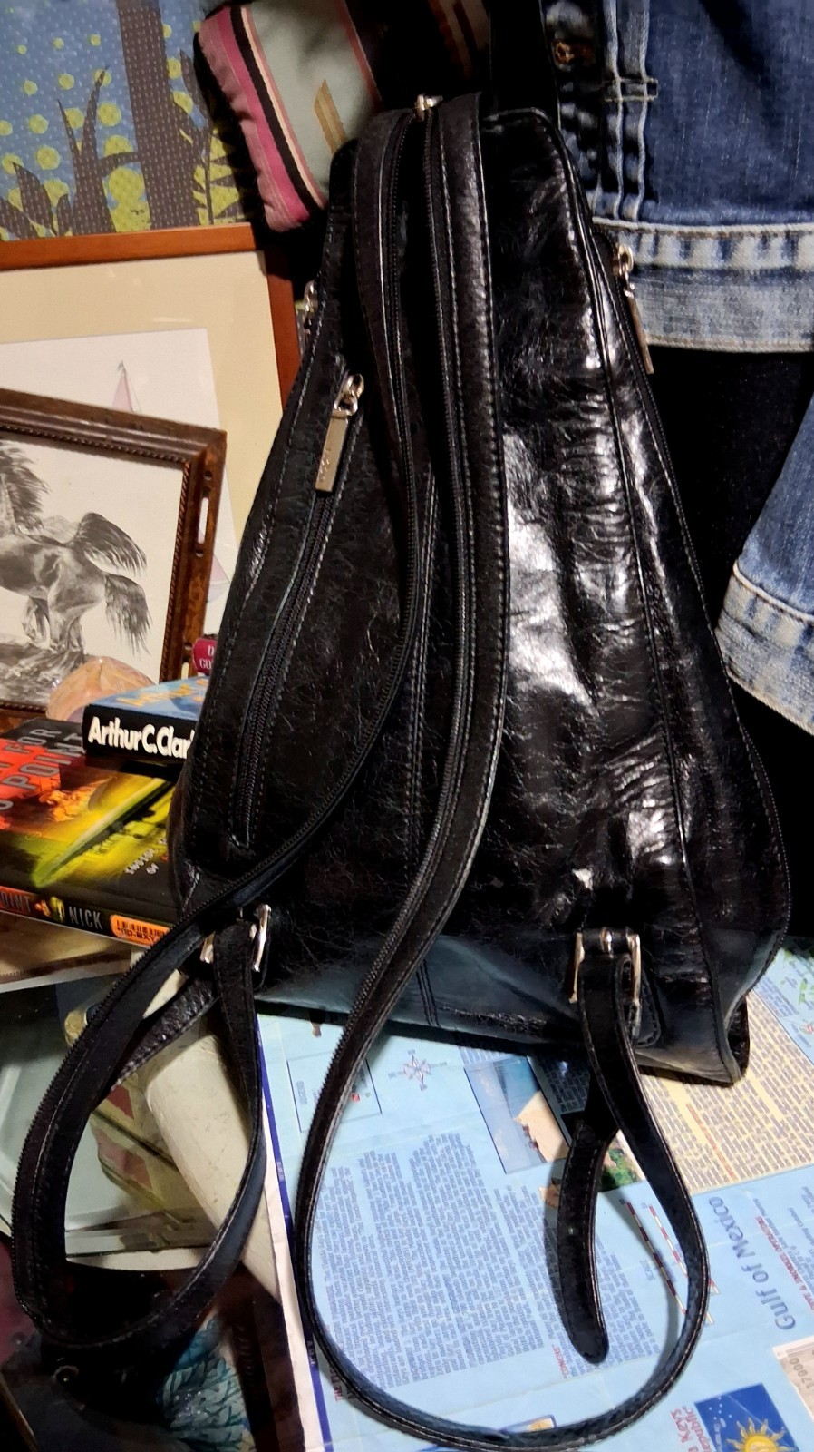 HOBO The ORIGINAL Convertible Black Leather Backpack to Single Strap SlingBag