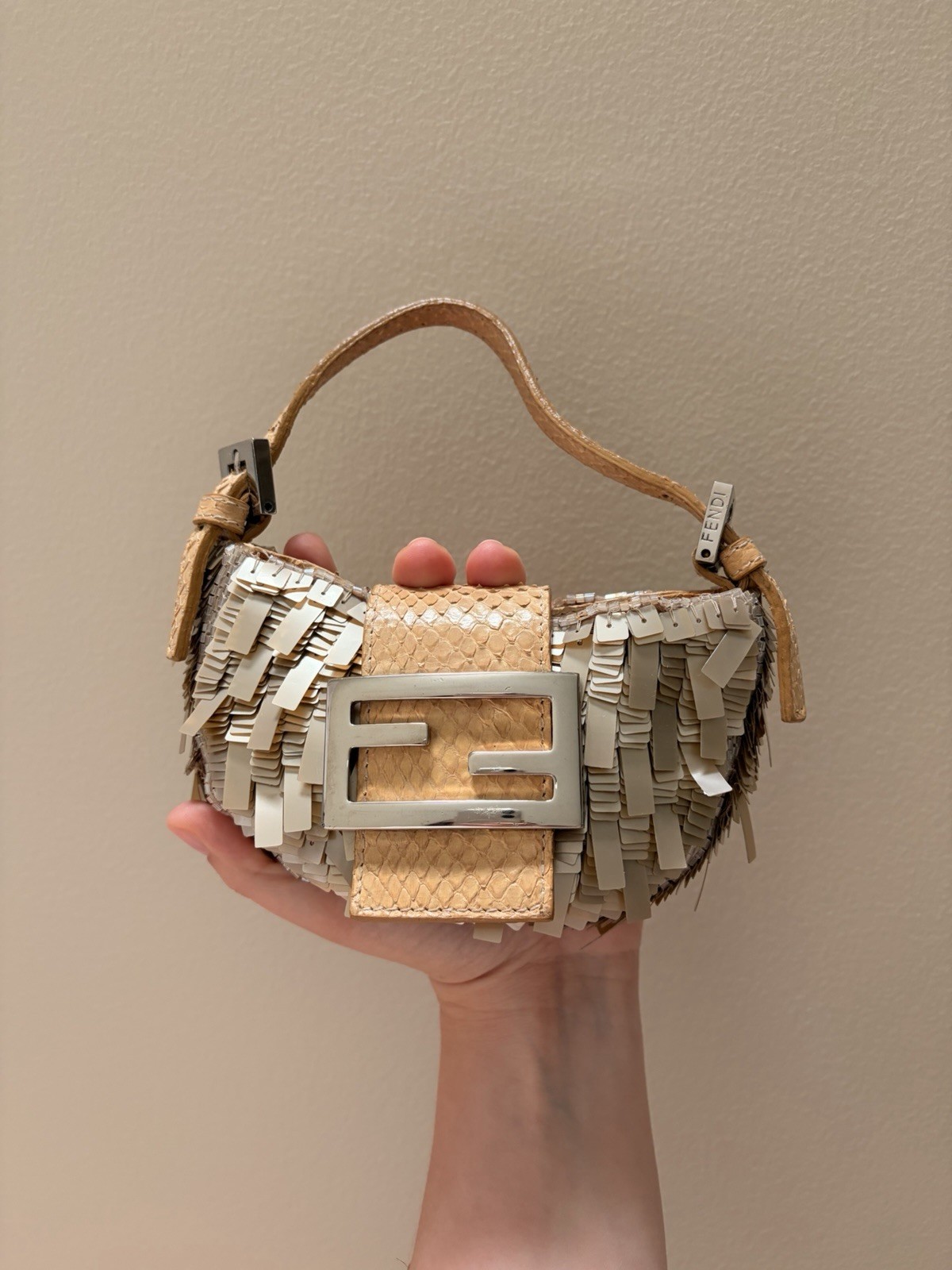 Rare Fendi Mini Beaded croissant Bag