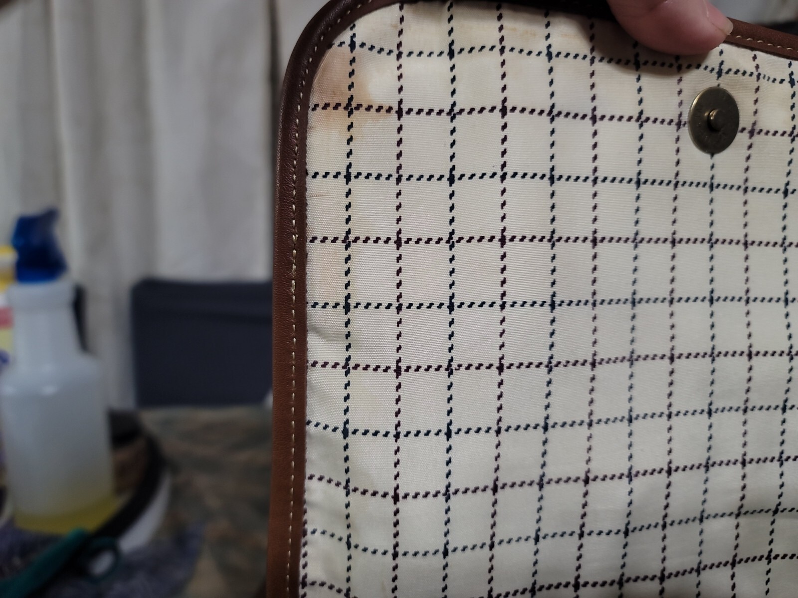 American Living Backpack Cotton with Brown Vinyl Trim-Read Descriptions