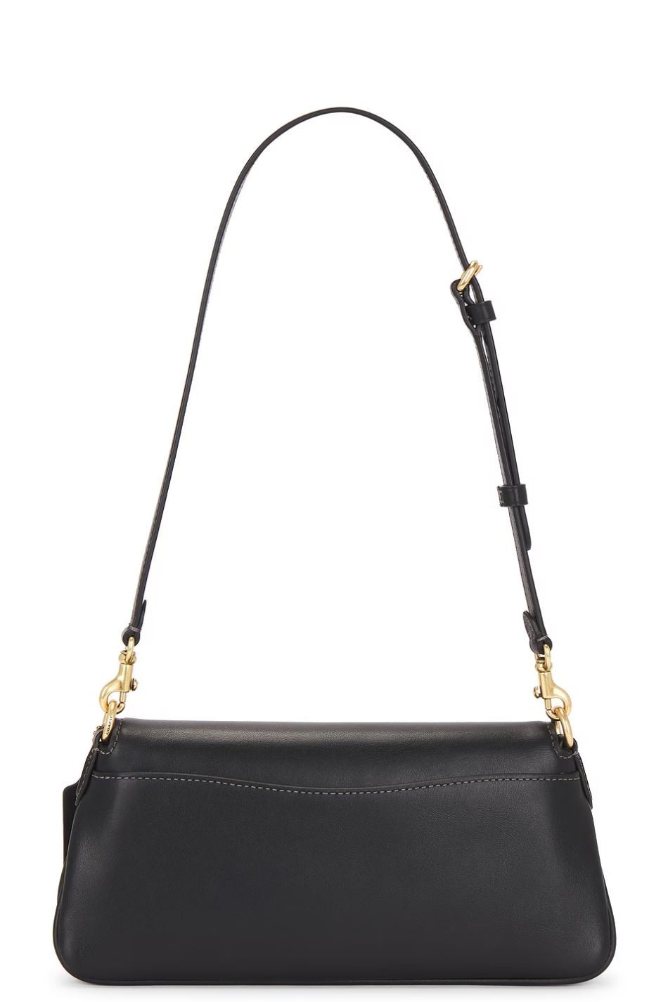 Coach Jet Bag Black Genuine Full Grain Leather Flap Shoulder Purse COAH-WY86