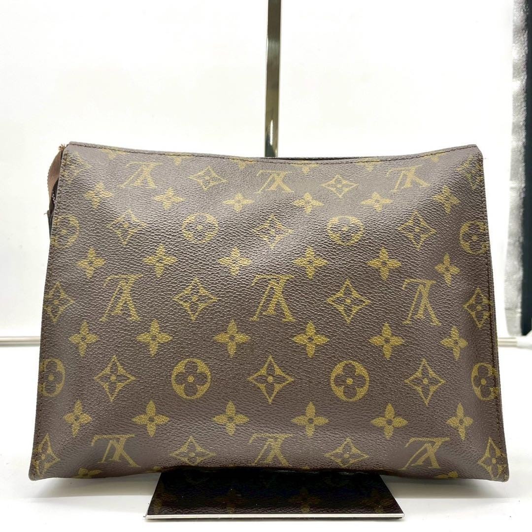 Louis Vuitton Monogram Poche Toile Clutch Bag Brown PVC Auth