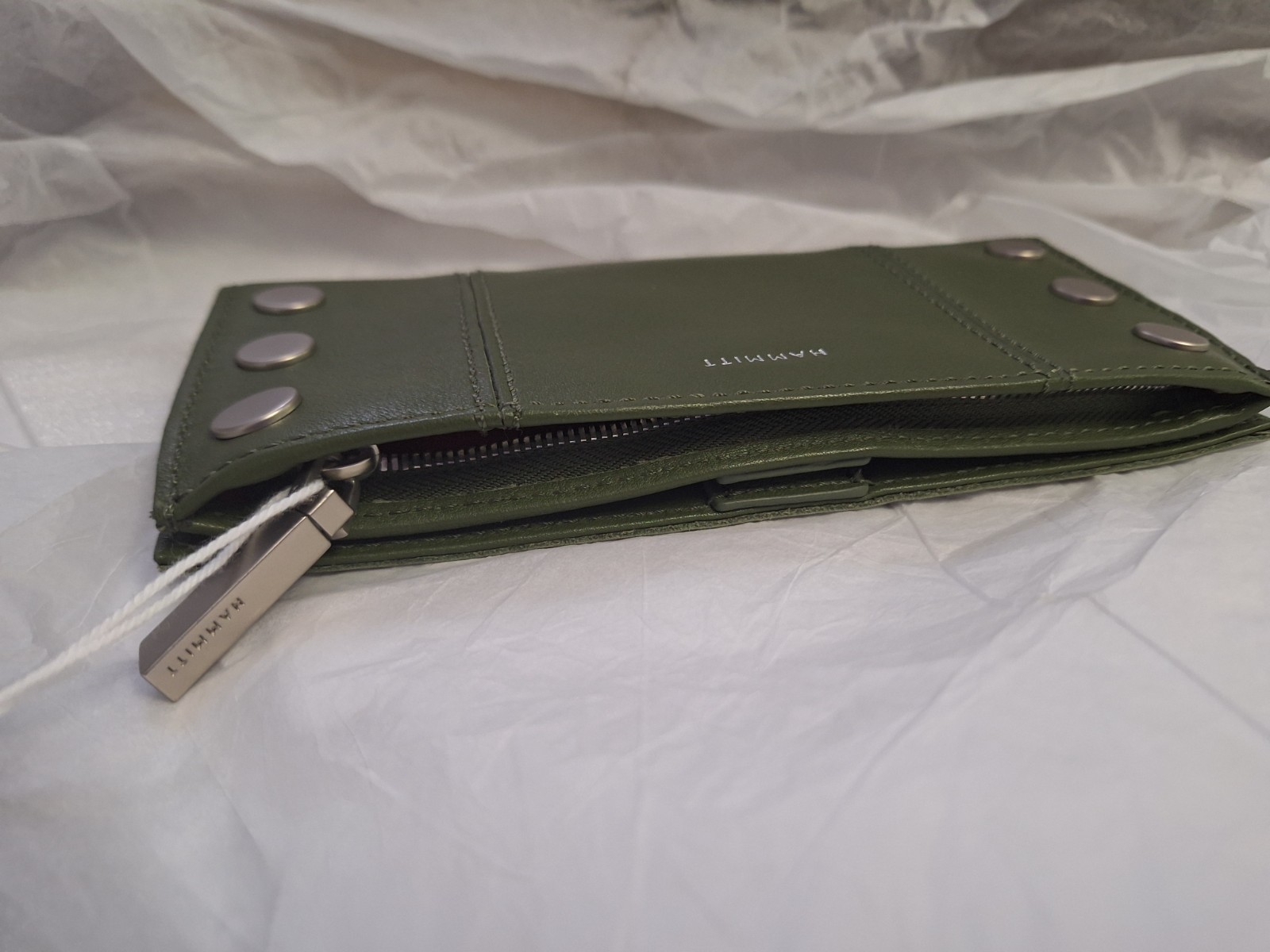 Hammitt 110 North Wallet in Landscape Green Leather New