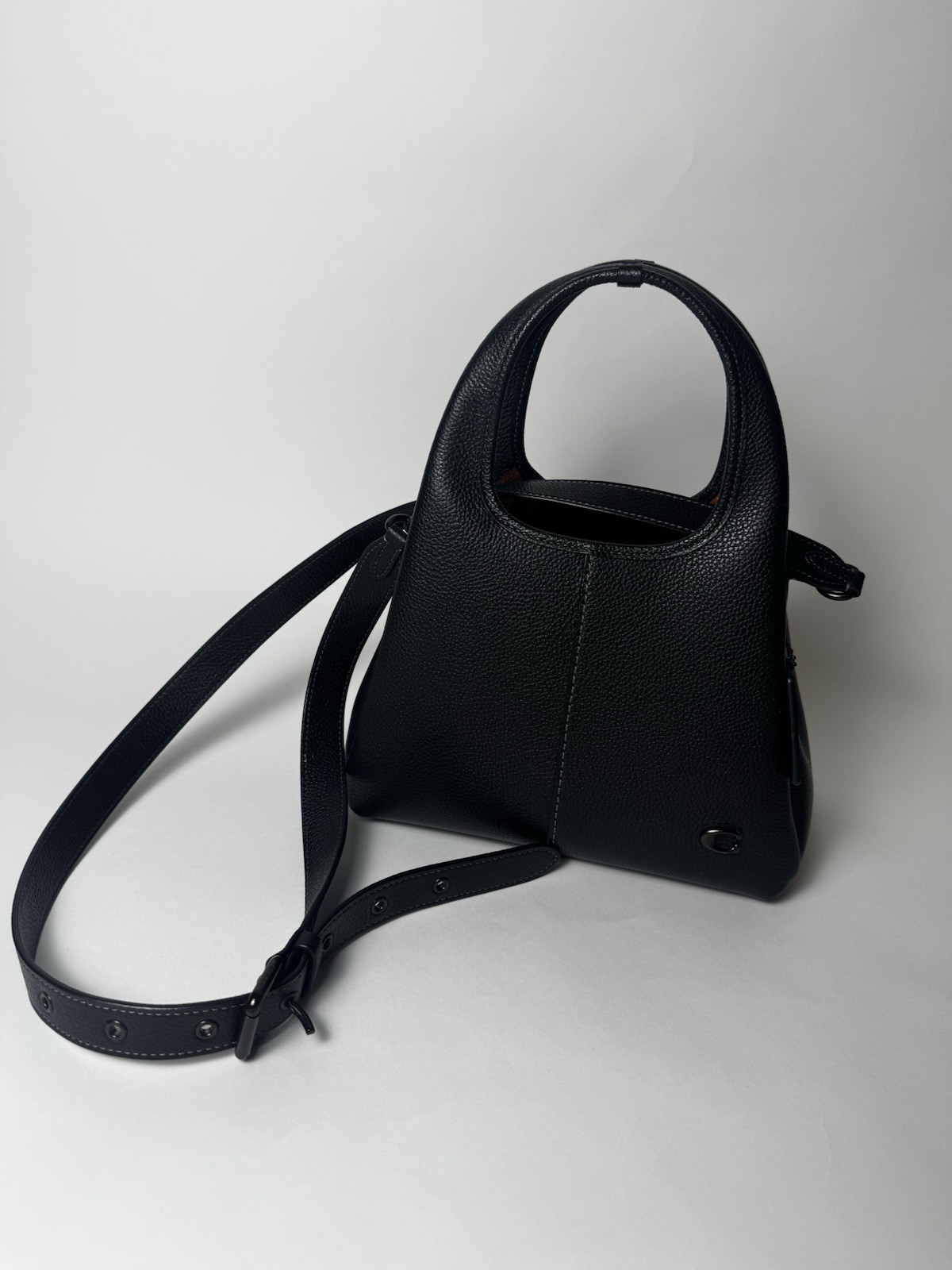 Coach Lana Small Pebbled Black Leather Shoulder Bag 23