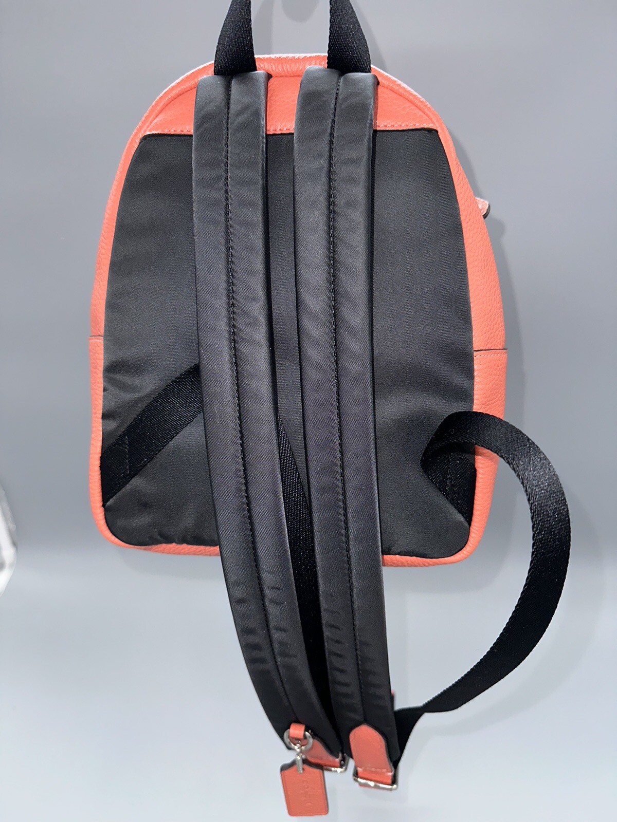 Coach Mini Charlie Pebble Leather Backpack Coral Pink F45070