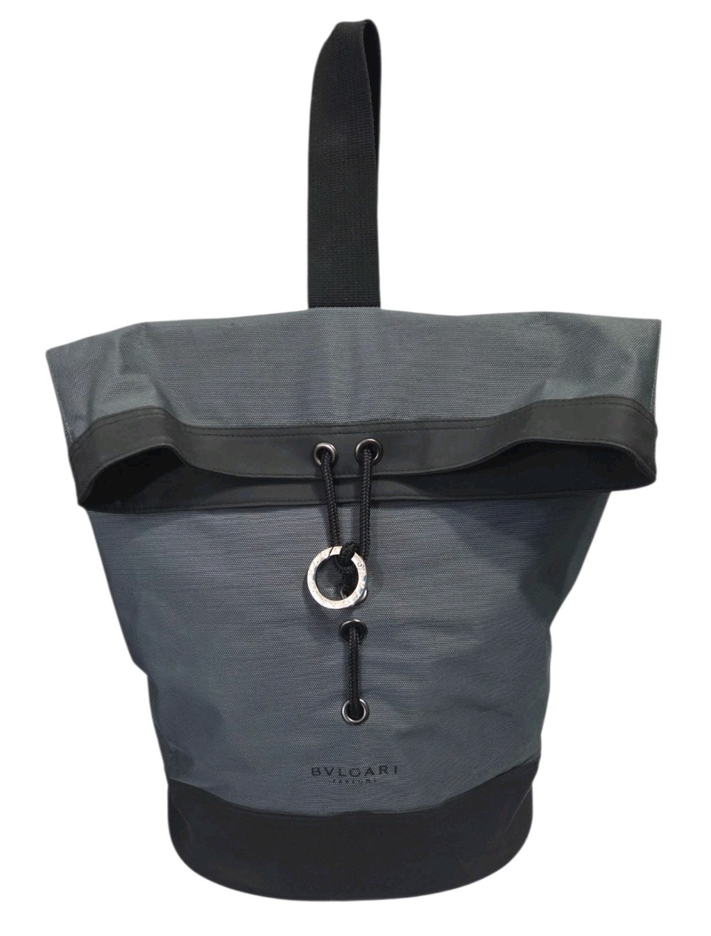 Bvlgari Parfume Shoulder Bag Sling Bucket Crossbody Bag Nylon Black Grey