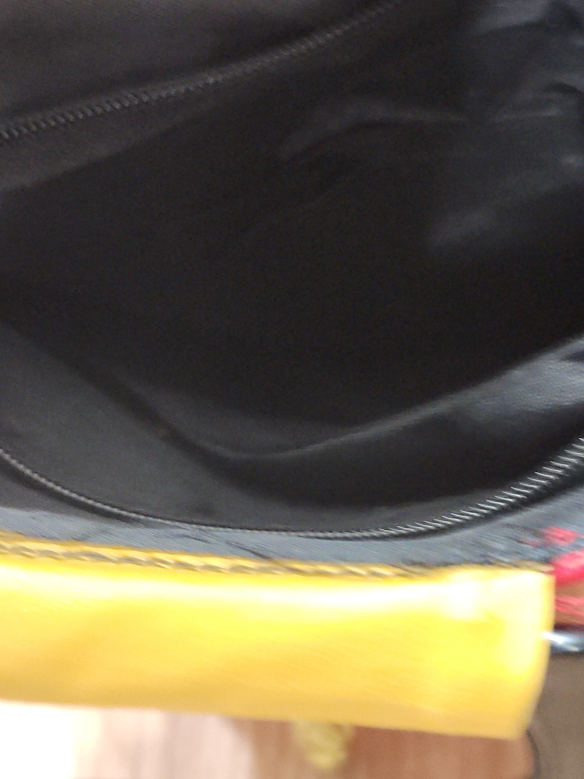 NWT Yan Bag 100% Silk Asian Red Yellow And Black 10.5×9″
