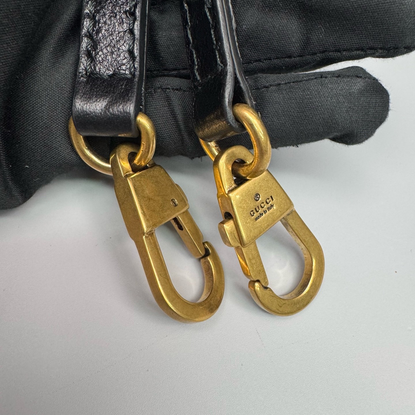 Gucci Rebelle Large Black Full Calf Leather Top Handle Crossbody Duty Paid