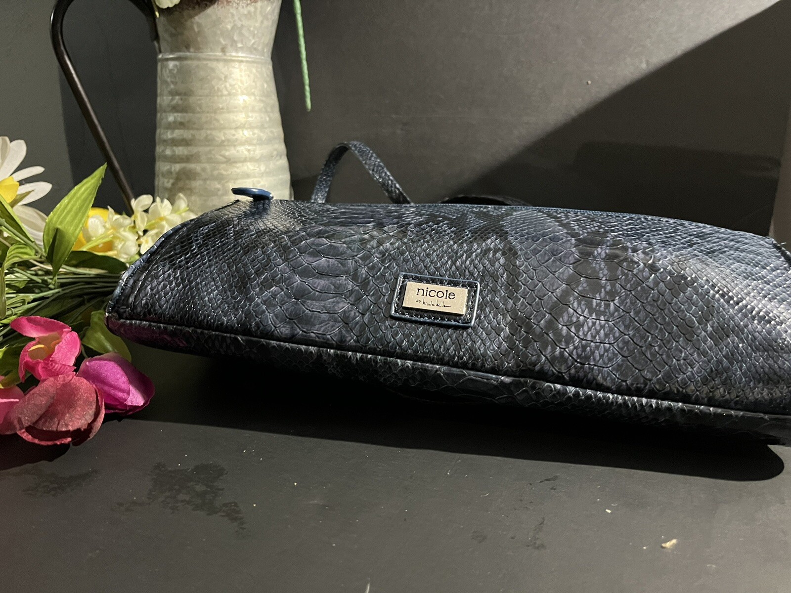 Nicole by Nicole Miller Blue Snakeskin Purse*FREE SHIPPING* GREAT CONDITION