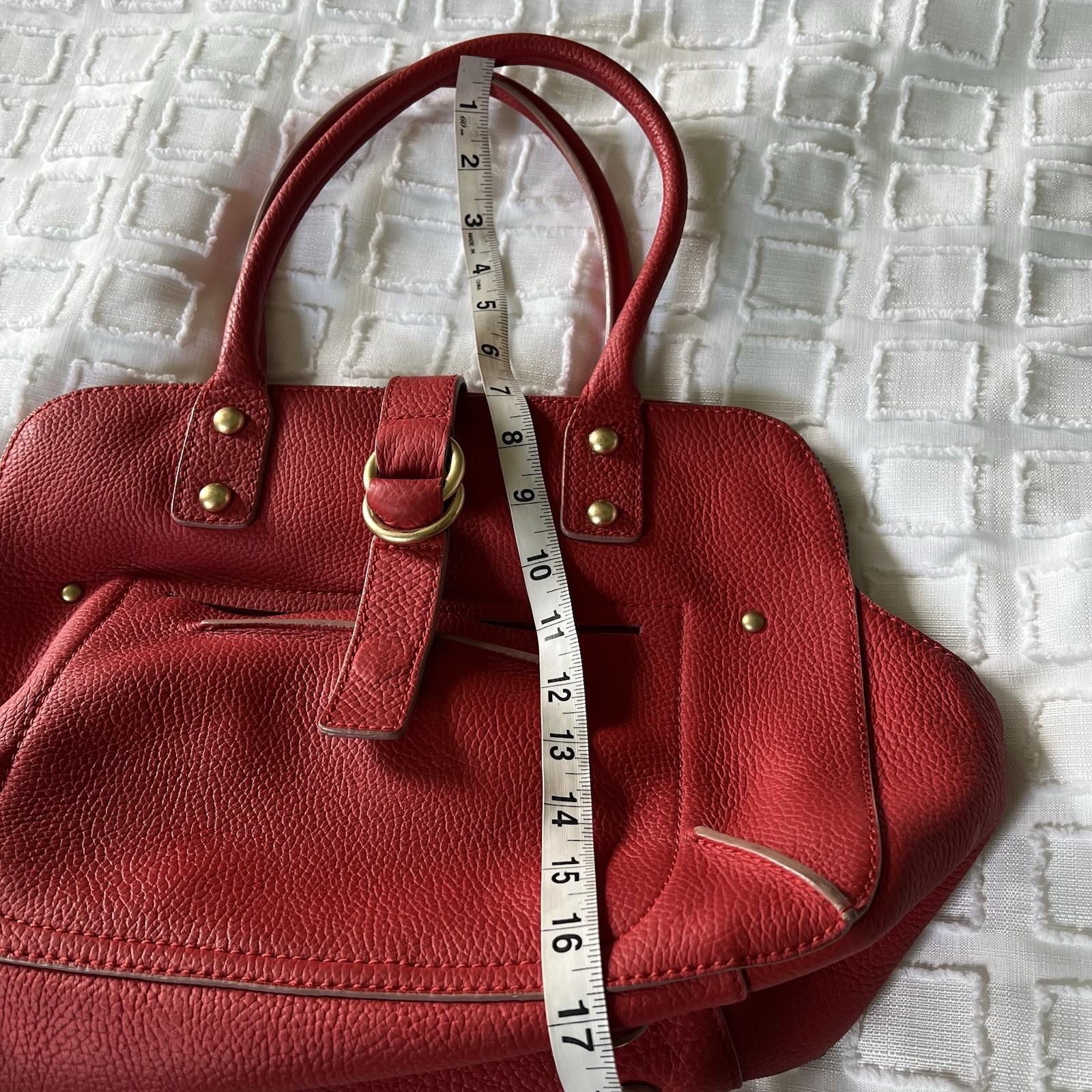 J.Crew Borge Garveri “Frankie” bag Res Pebble Leather Handbag Vintage Y2K Luxe