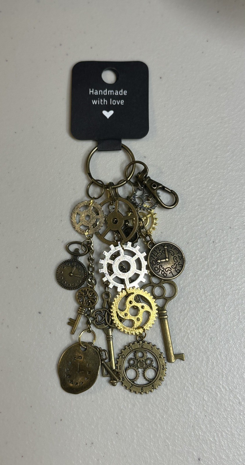 New MINI STEAMPUNK Handbag Jewelry Bag Charm purse Keychain Gears Clocks Keys