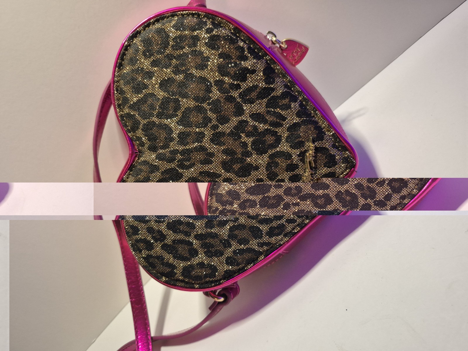 Beautiful Betsey Johnson Heart-shaped Purse with Rose and Pearl Accents