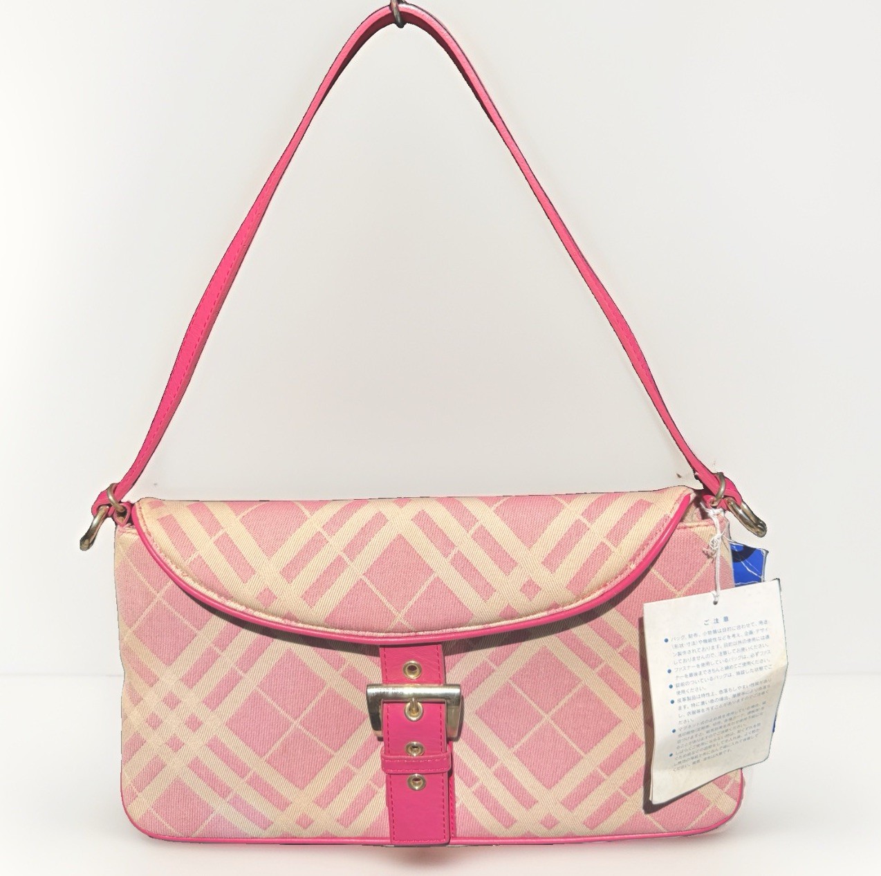 Burberry Blue Label Pink Beige Plaid Check Shoulder Bag. With Tags