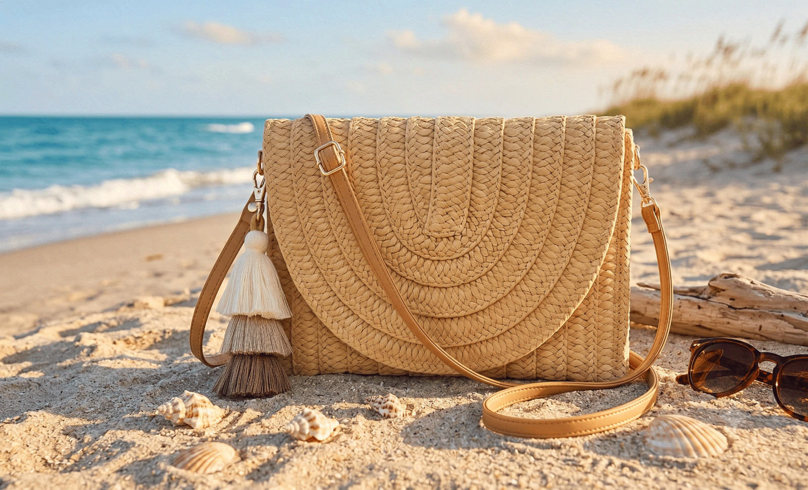 Straw Clutch Purse Women Crossbody Bag