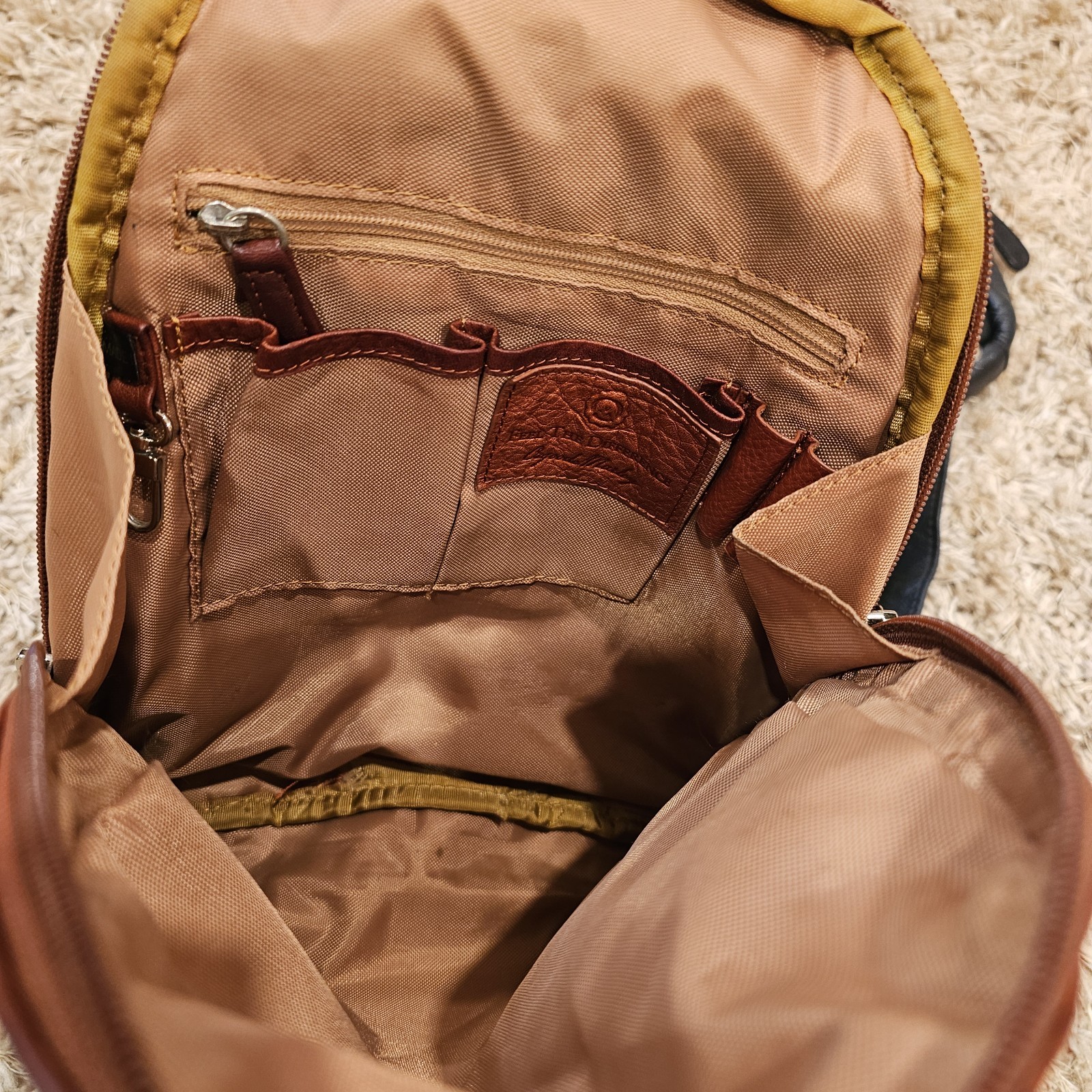 Lot 2 Osgoode Marley Teardrop Leather Backpacks Brown Black Purse Tote Bags B85