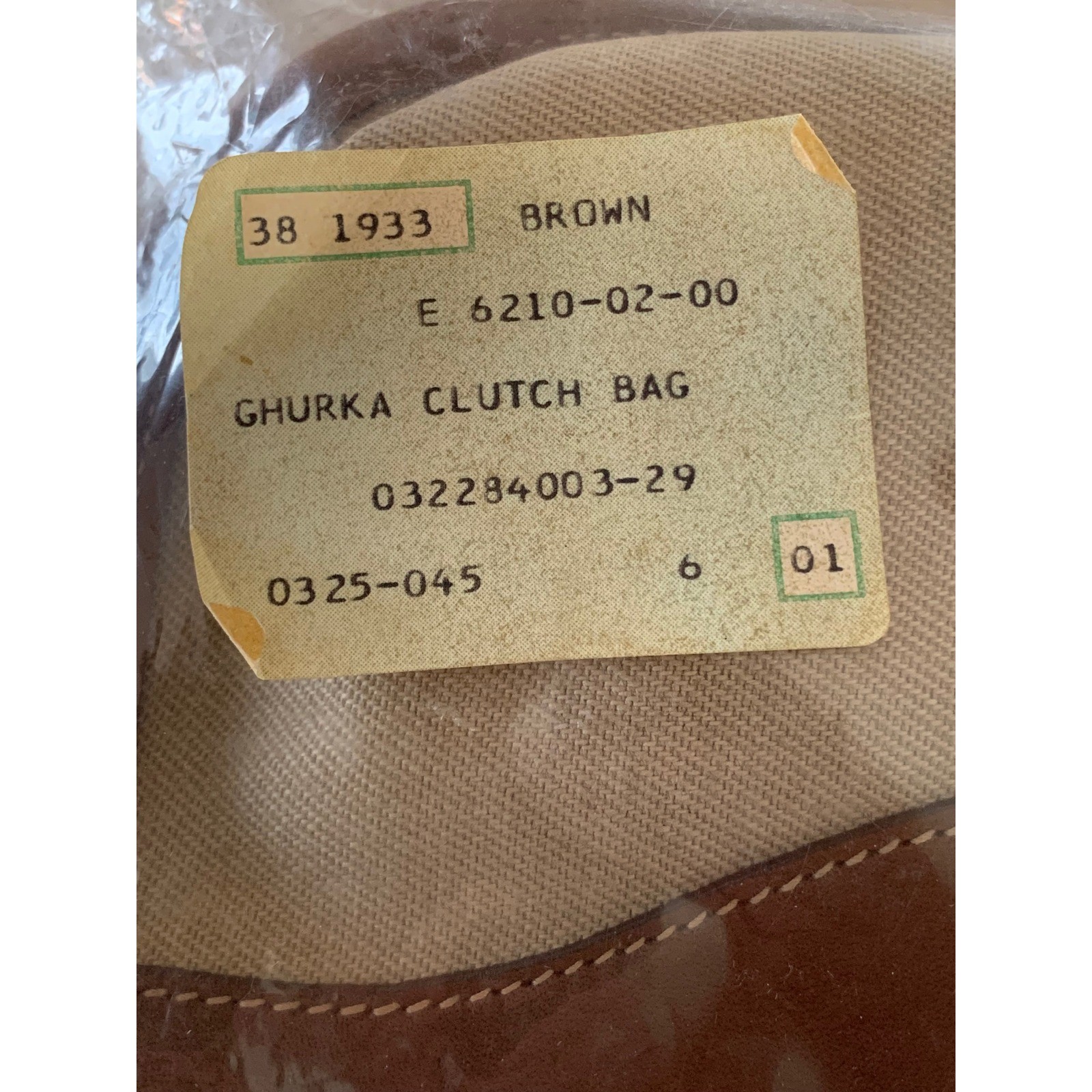 Ghurka Marley Hodgson 39 Clutch Makeup Bag Brown Leather Khaki Twill Vintage NWT
