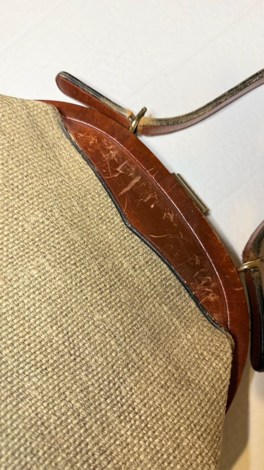Vintage Etienne Aigner Handmade Leather and Canvas Doctor-Style Satchel Handbag