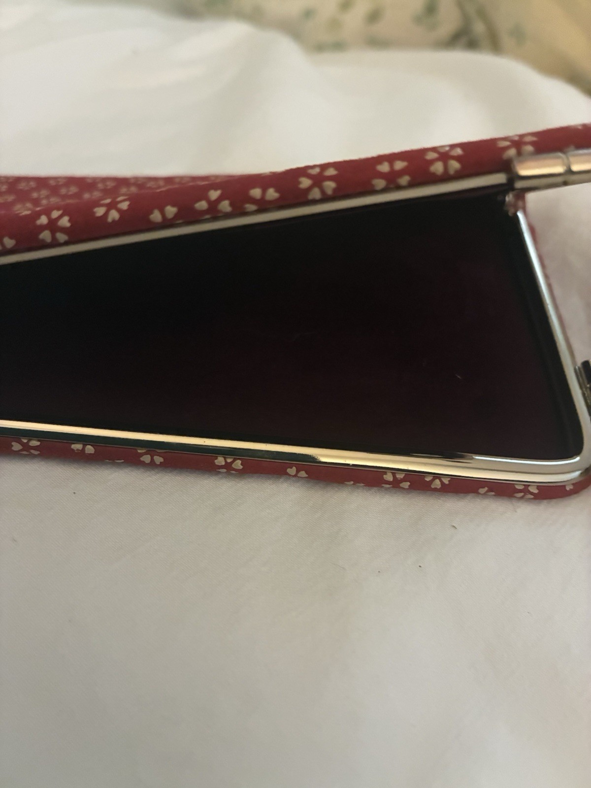 Linden Ya Laquered Deerskin Authentication Mark Kiss Lock Cherry Blossom Sakura
