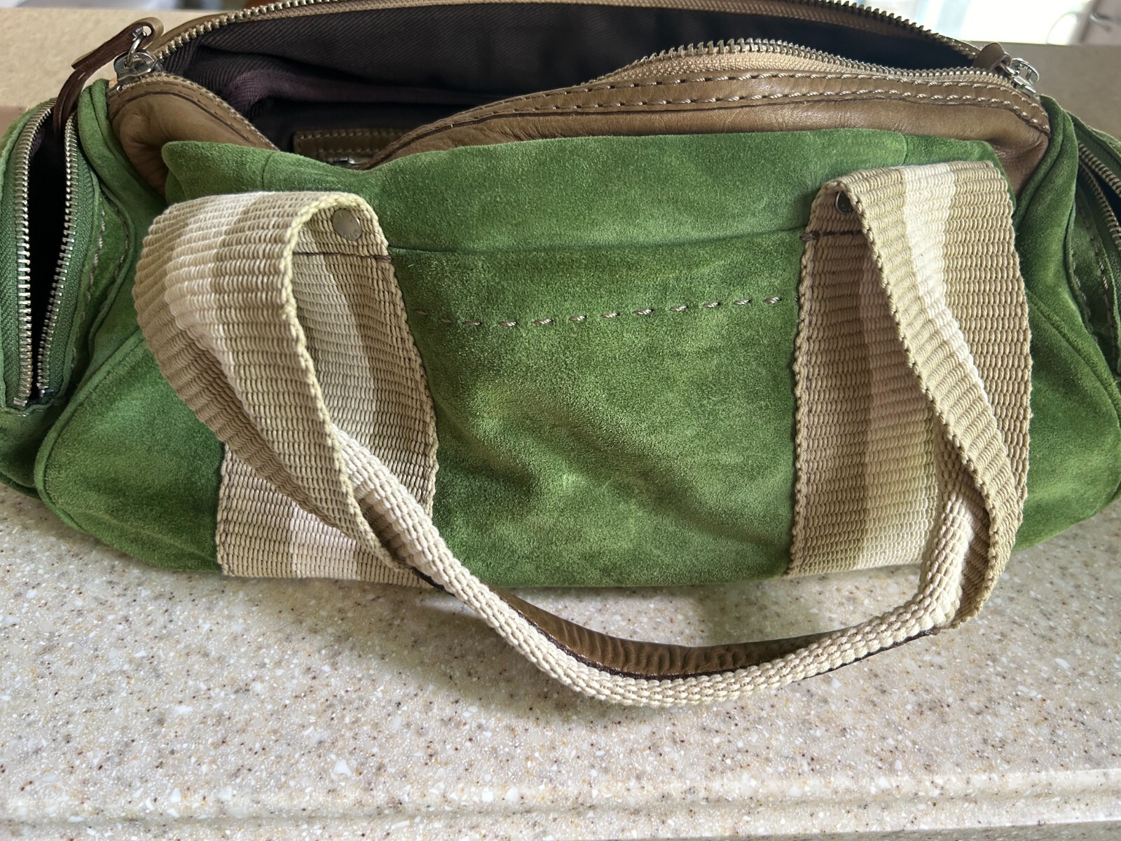 Ruehl No. 925 Green Suede Handbag – RARE
