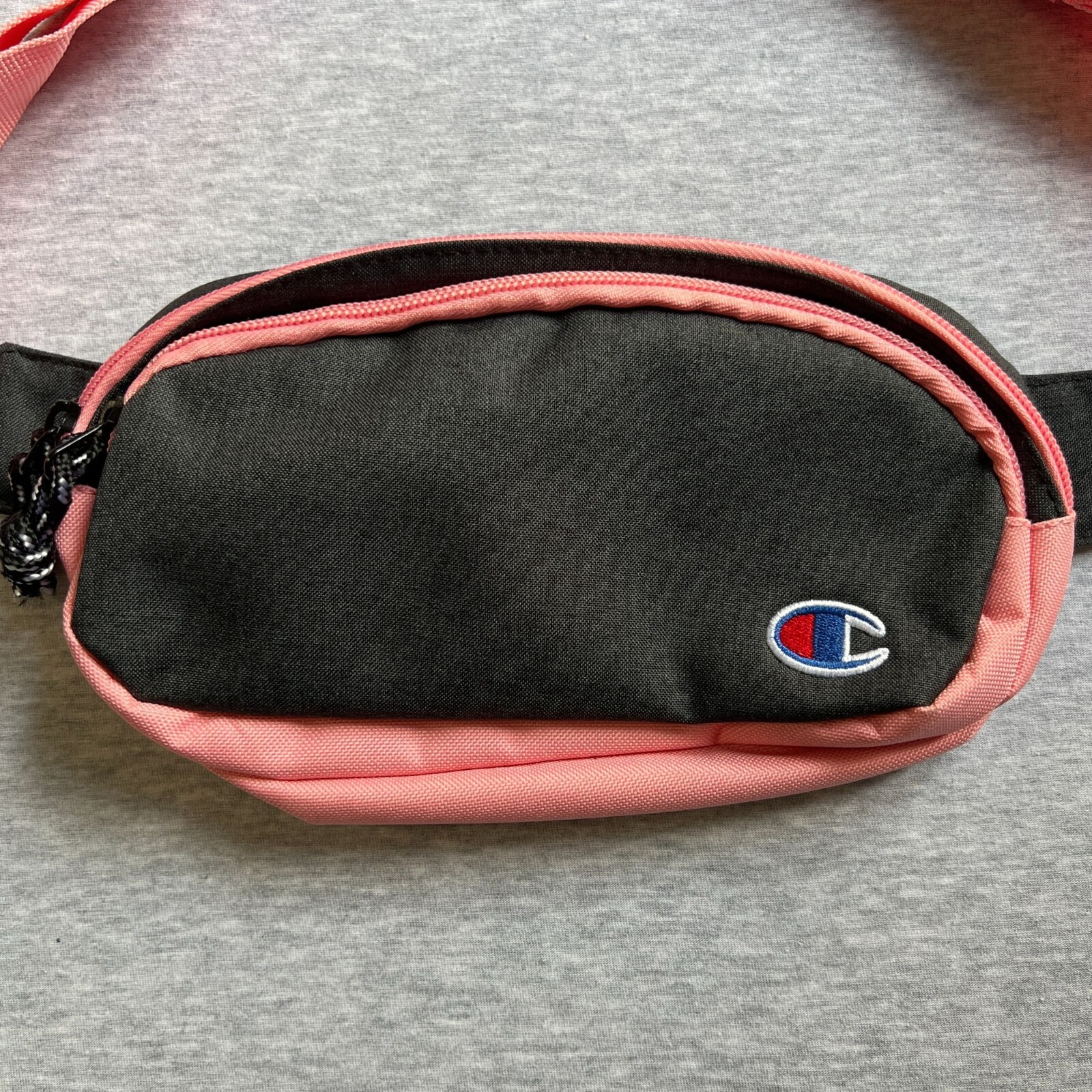Champion OSFA Pink & Black Adjustable Waist Pack With Zipper Closures Crossbody
