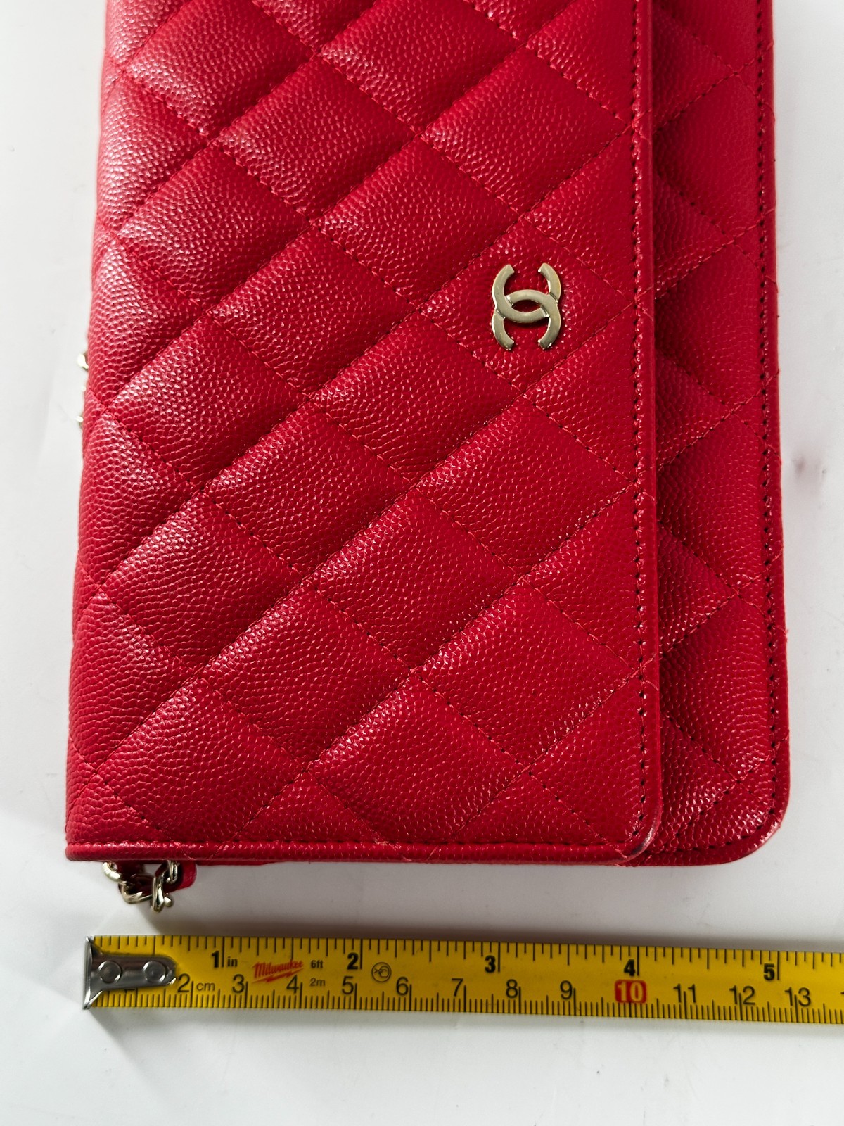 CHANEL WOC Wallet On Chain Caviar Red