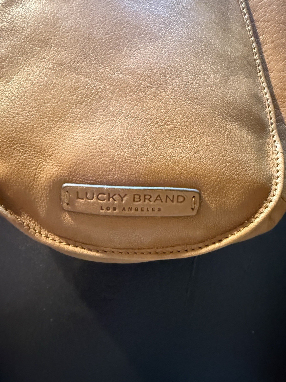 Lucky Brand animal Print Tote Tan/Brown Braided Handles Straps. As is.