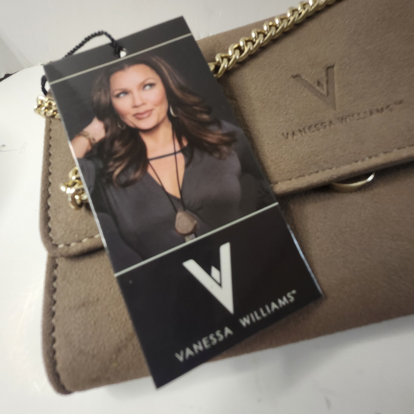 Vanessa Williams Purse Handbag With Tags Beige CHain Handle