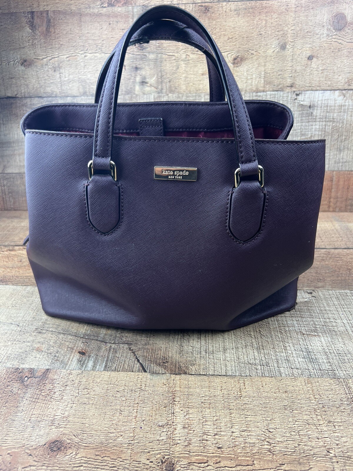 KATE SPADE Laurel Way Evangelie Convertible Satchel Tote WKRU3930 Mahogany Lthr