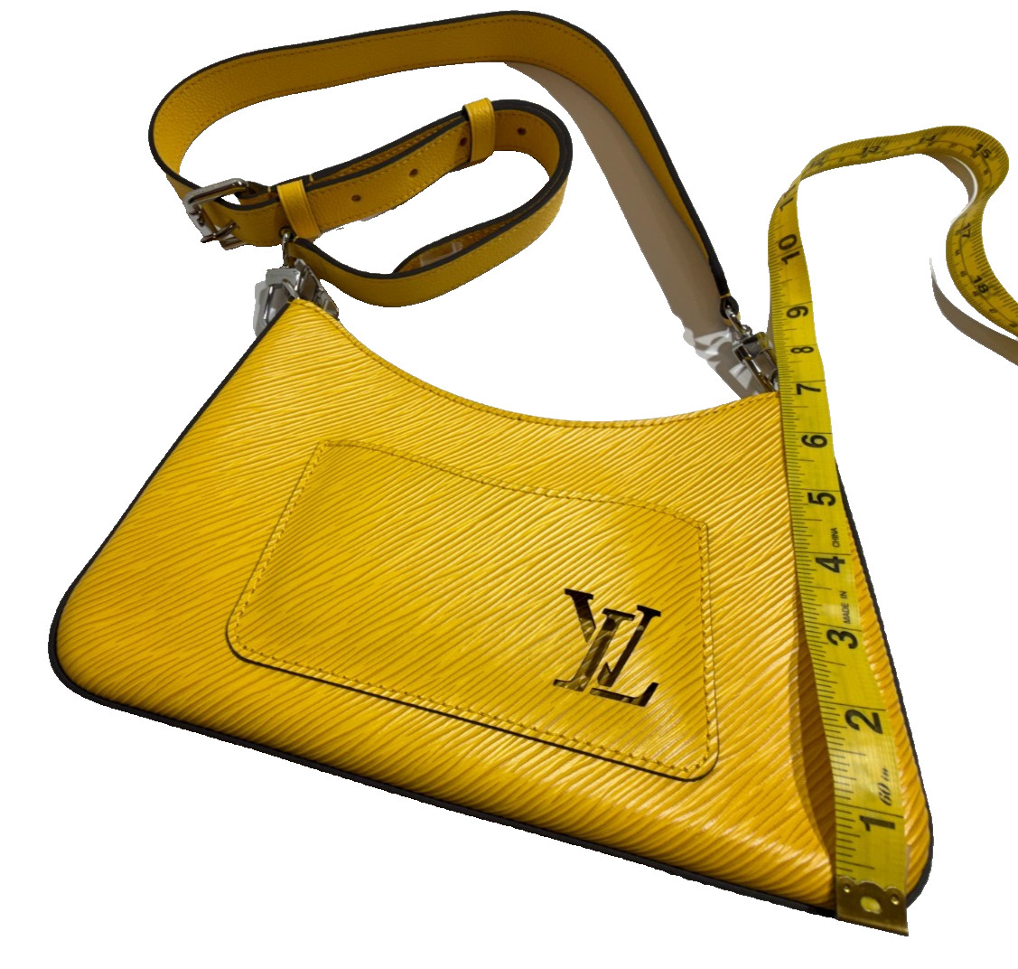 Louis Vuitton Marelle Handbag Epi Leather Sunshine Yellow with Front Pouch